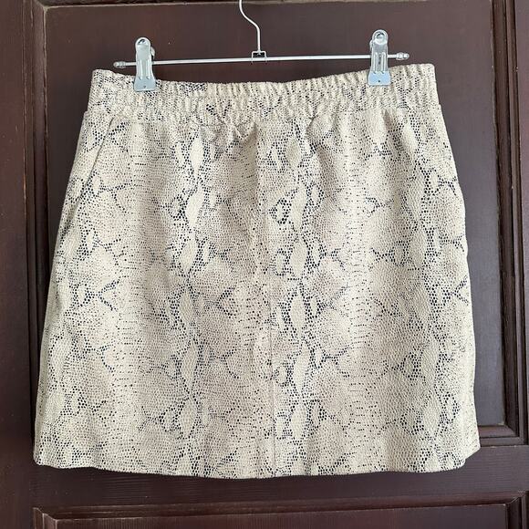 CHARLOTTE TARANTOLA | 80s Vintage Snake Embossed Suede Miniskirt | Size Small - Picture 1 of 5